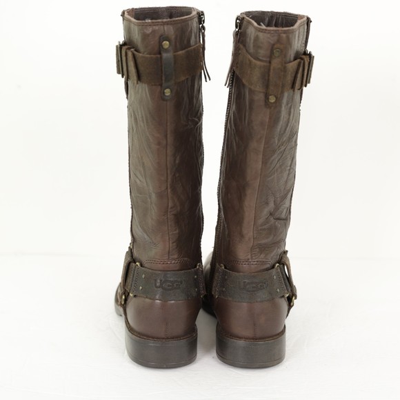 UGG Damien Rylie Collection Leather Buckle Moto Boots size 7 - Picture 7 of 11